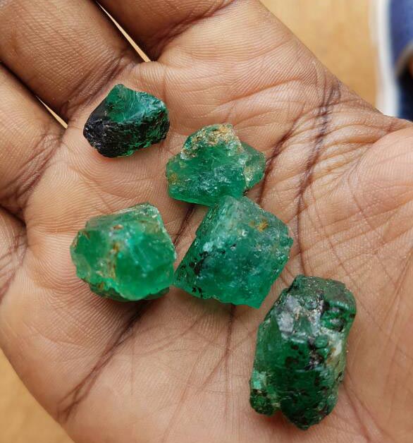 Ethiopian rough emeralds